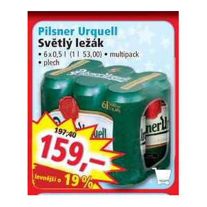 ARCHIV Pilsner Urquell Světlý ležák 6x0 5 l v akci platné do 2 1