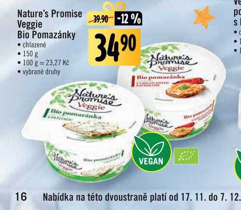 Nature s Promise Veggie Bio Pomazánky 150 g v akci AkcniCeny cz