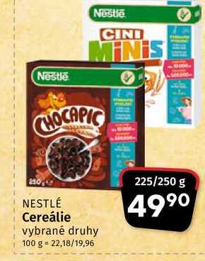 Nestlé cereálie Cini Minis 225 250g v akci AkcniCeny cz