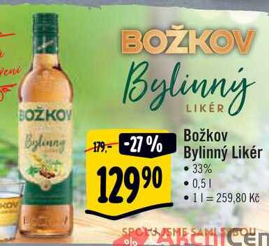 ARCHIV Božkov Bylinný Likér 33 0 5 l v akci platné do 1 3 2022