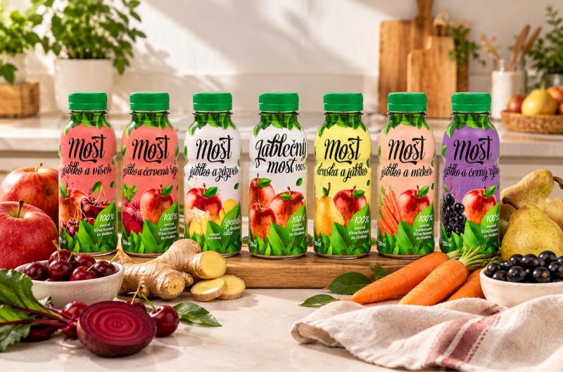 Fruta Bohemia nabízí 7 druhů moštů. Vedle jablek překvapí i červenou řepou