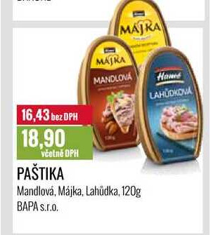 PAŠTIKA Mandlová, Májka, Lahůdka 120g v akci | AkcniCeny.cz