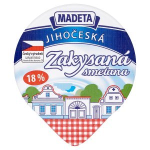 Madeta Jihočeská zakysaná smetana 18 % 180g Madeta Jihočeská zakysaná smetana 18 % 180g