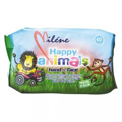 Milene Happy Animals dětské vlhčené ubrousky 60 ks Milene Happy Animals dětské vlhčené ubrousky 60 ks
