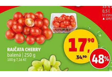 RAJČATA CHERRY balená, 250 g v akci | AkcniCeny.cz