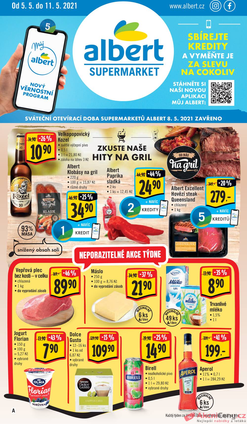 Leták Albert - Albert Supermarket od 5.5. do 11.5.2021 - strana 1 Leták Albert - Albert Supermarket od 5.5. do 11.5.2021 - strana 1