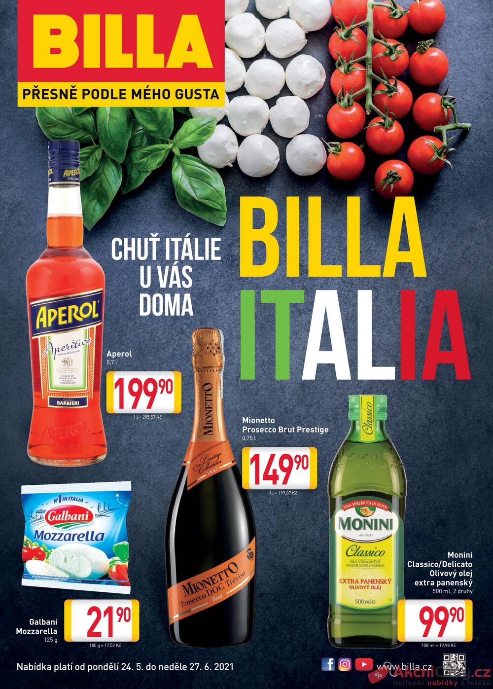 Leták Billa - Billa CHUŤ ITÁLIE od 24.5. do 27.6.2021 - strana 1 Leták Billa - Billa CHUŤ ITÁLIE od 24.5. do 27.6.2021 - strana 1