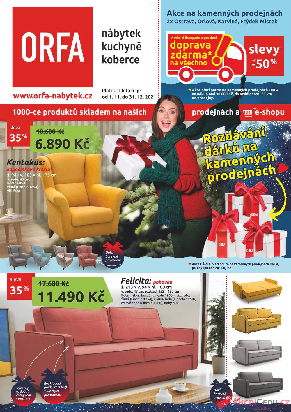 Leták Orfa Nábytek - Orfa Nábytek od 1.11. do 31.12.2021 - strana 1 Leták Orfa Nábytek - Orfa Nábytek od 1.11. do 31.12.2021 - strana 1