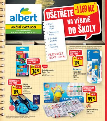 Leták Albert  Hypermarket katalog škola od 17.8. do 6.9.2022