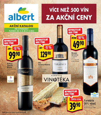 Leták Albert  Hypermarket katalog Víno od 14.9. do 27.9.2022
