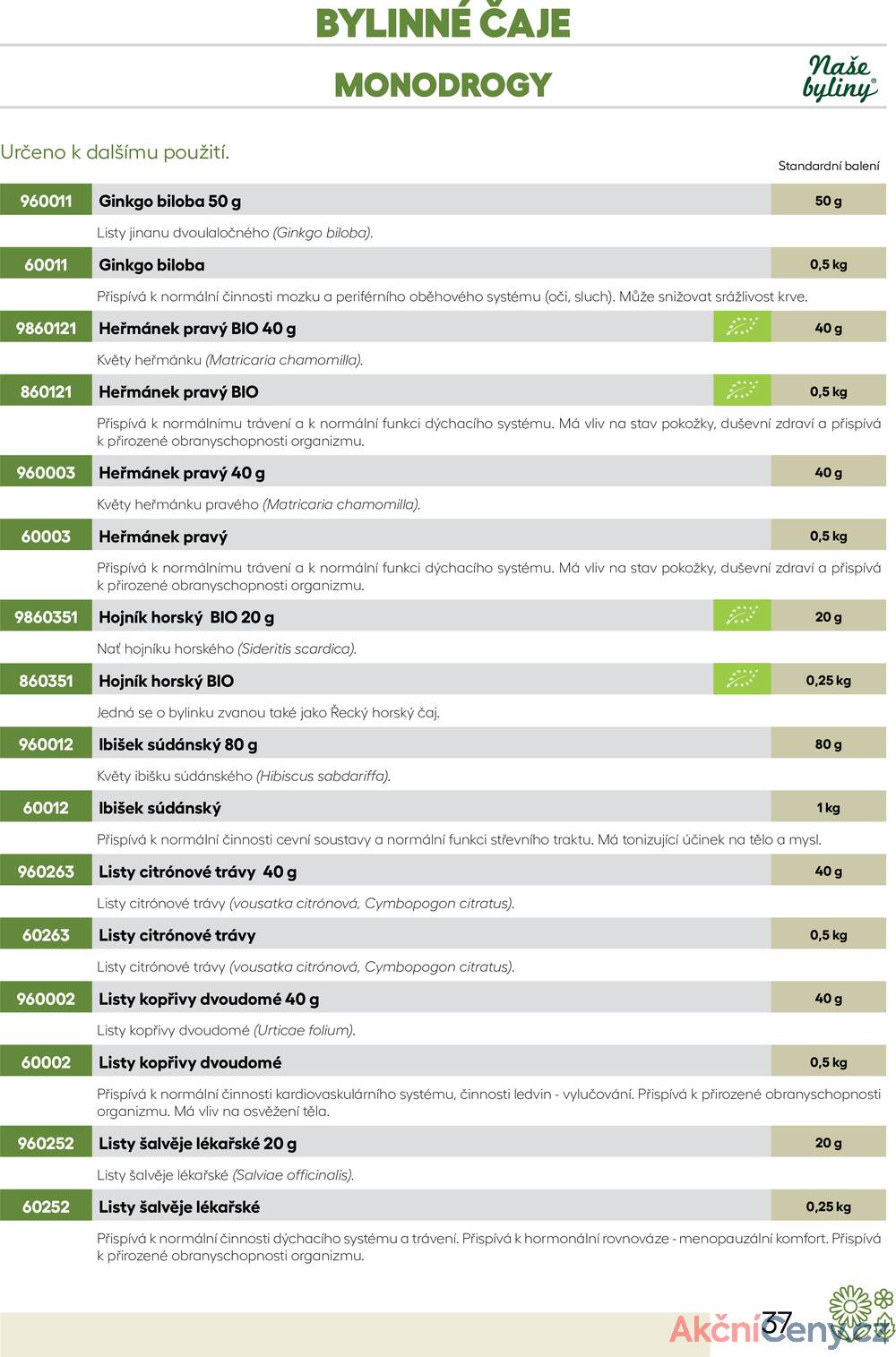 Leták Oxalis - čaj a káva
		  platný do 31.12.2025 - strana 39