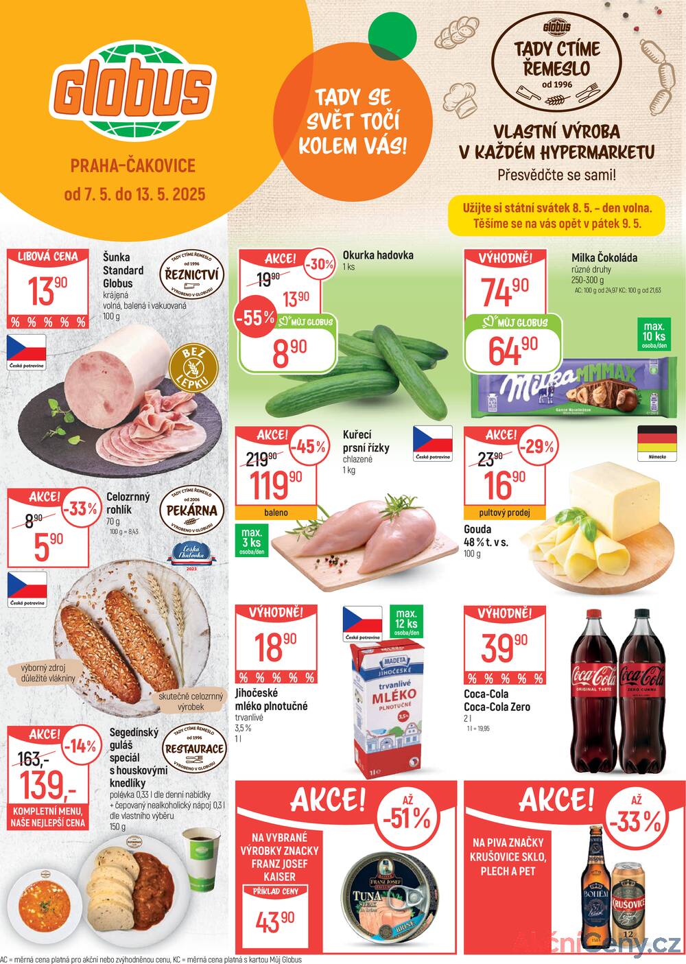 Leták Globus - Akční leták Globus 7.5. - 13.5.2025 - Globus Praha - Čakovice - strana 1