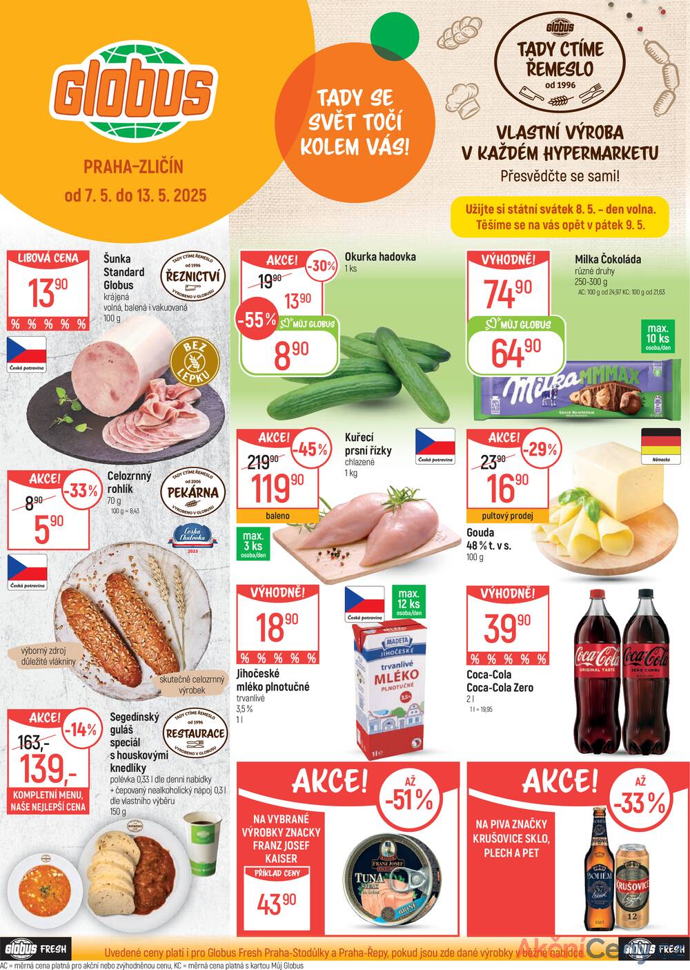 Leták Globus - Akční leták Globus 7.5. - 13.5.2025 - Globus Praha - Zličín - strana 1