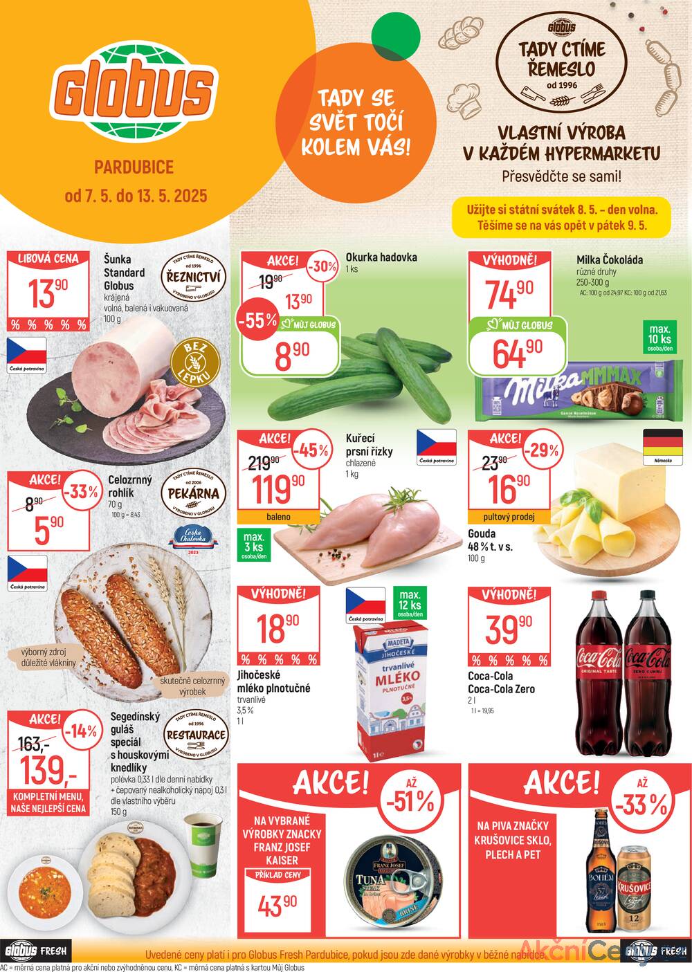 Leták Globus - Akční leták Globus 7.5. - 13.5.2025 - Globus Pardubice - strana 1