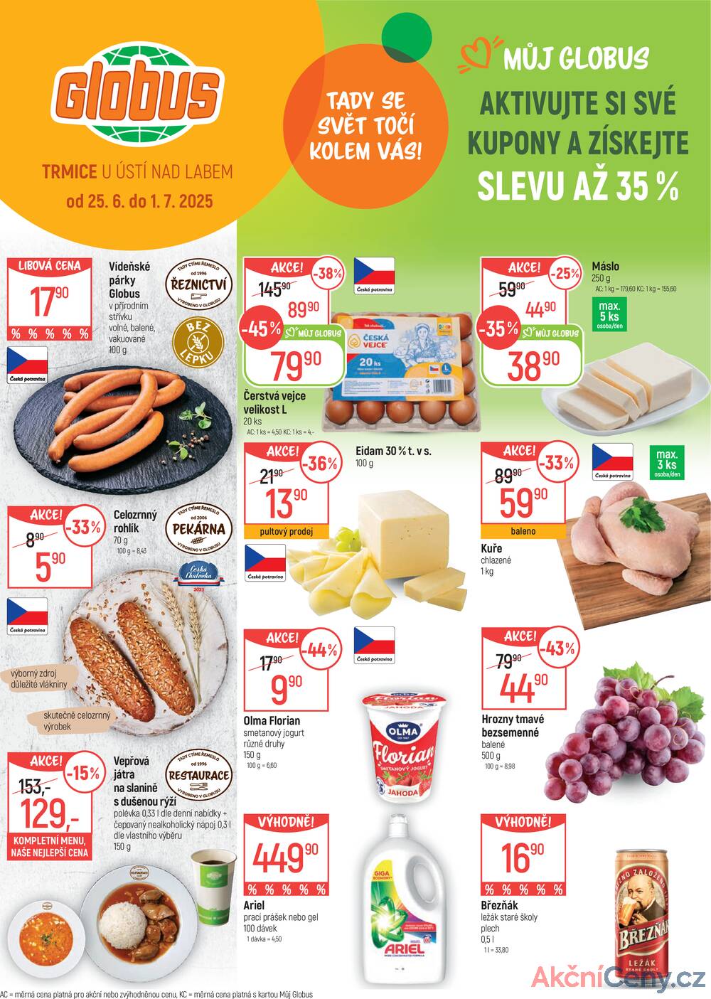 Leták Globus - Akční leták Globus 25.6. - 1.7.2025 - Globus Trmice u Ústí nad Labem - strana 1