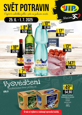 JIP Cash & Carry Jilemnice, Pardubice, Ostrava, Karlovy Vary, Olomouc a Zlín od 25.6. do 1.7.2025