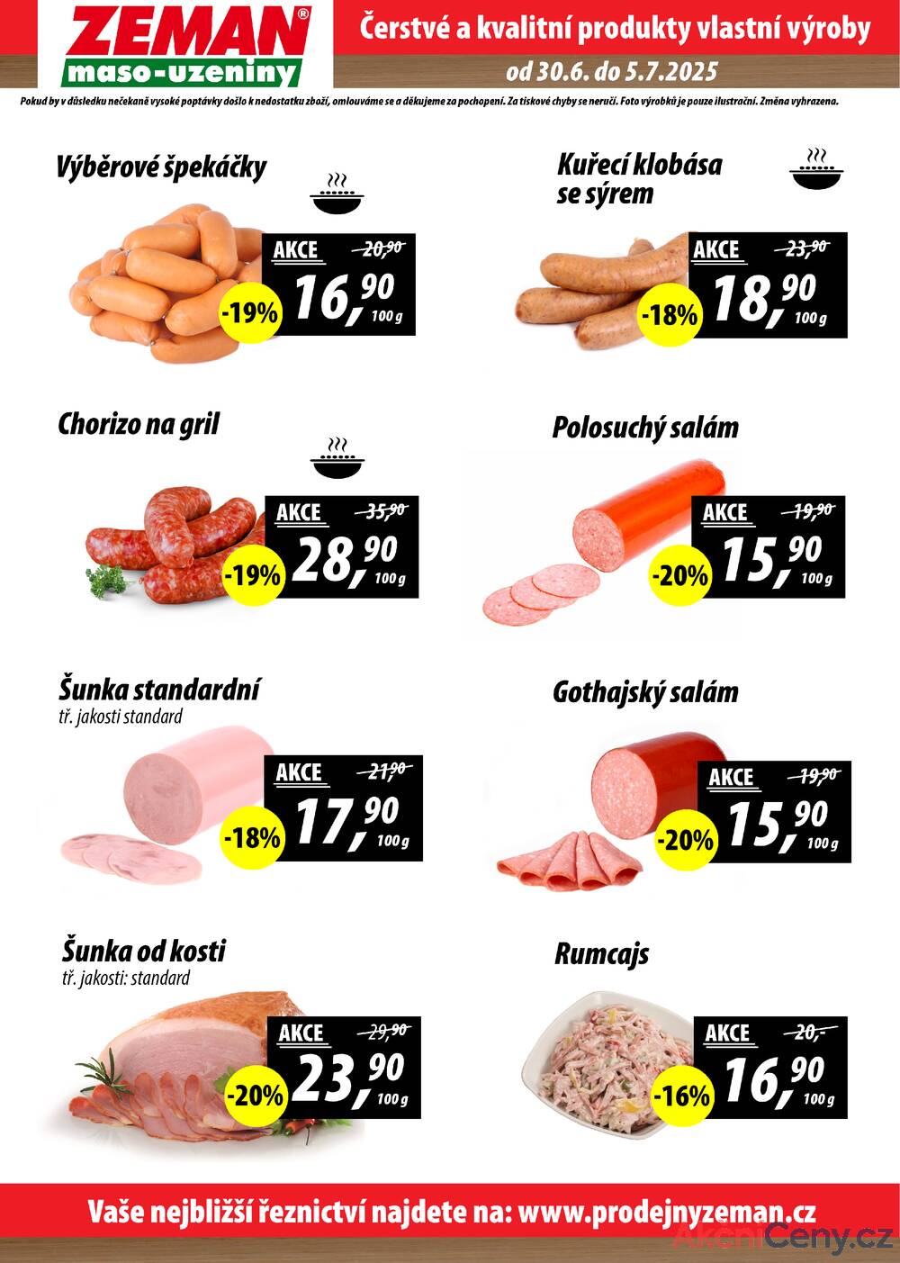 Leták ZEMAN maso-uzeniny - ZEMAN maso-uzeniny akční leták pro vybrané prodejny první skupiny od 30.6. do 5.7.2025 - strana 2 Leták ZEMAN maso-uzeniny - ZEMAN maso-uzeniny akční leták pro vybrané prodejny první skupiny od 30.6. do 5.7.2025 - strana 2