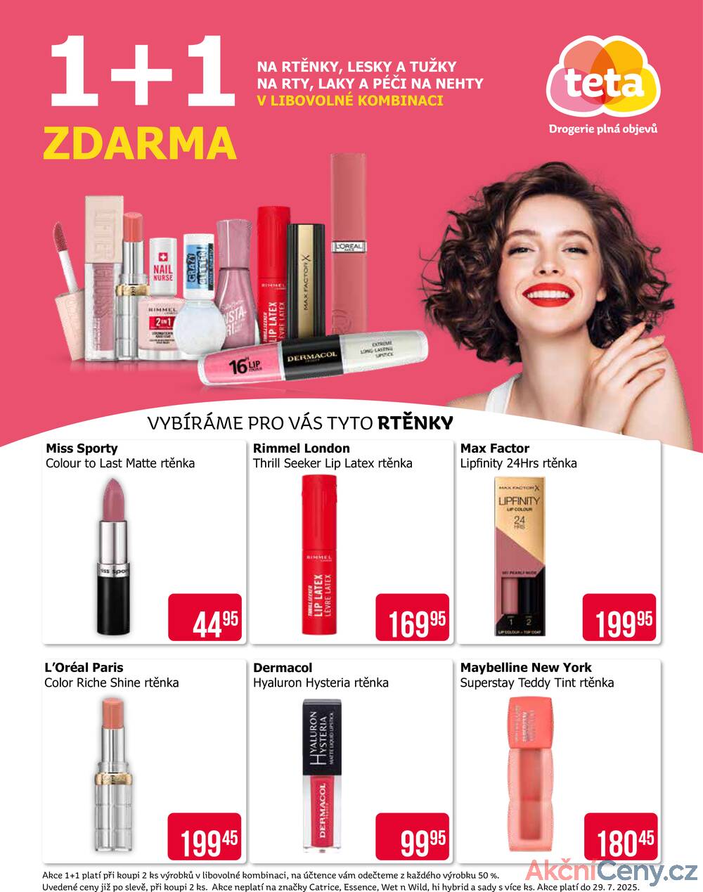 Leták Teta drogerie - Teta drogerie 1+1 zdarma od 3.7. do 29.7.2025 - strana 1