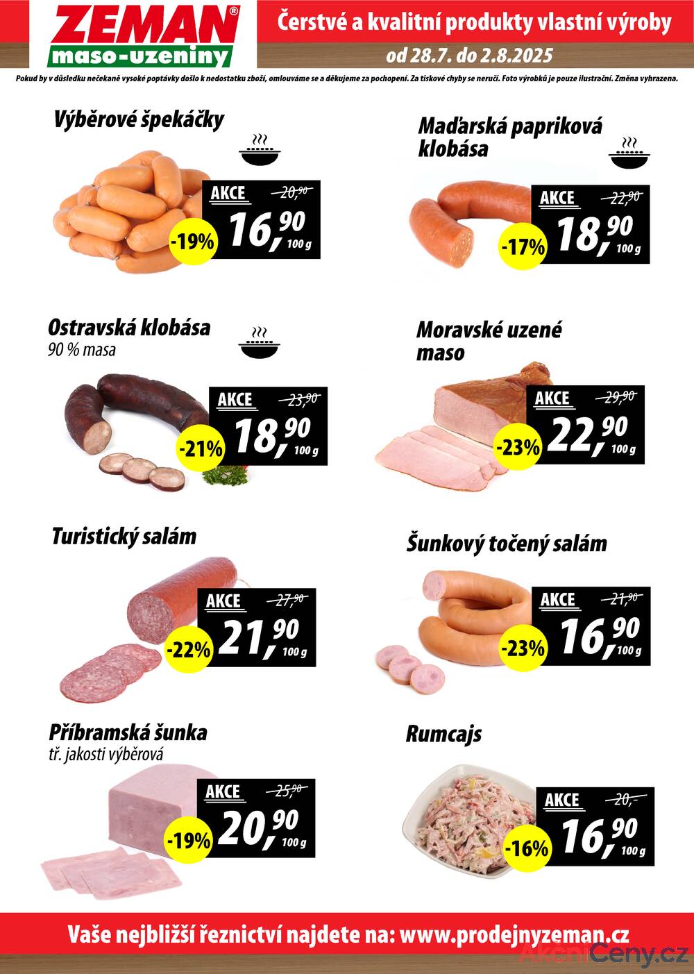 Leták ZEMAN maso-uzeniny - ZEMAN maso-uzeniny akční leták pro vybrané prodejny první skupiny od 28.7. do 2.8.2025 - strana 2 Leták ZEMAN maso-uzeniny - ZEMAN maso-uzeniny akční leták pro vybrané prodejny první skupiny od 28.7. do 2.8.2025 - strana 2