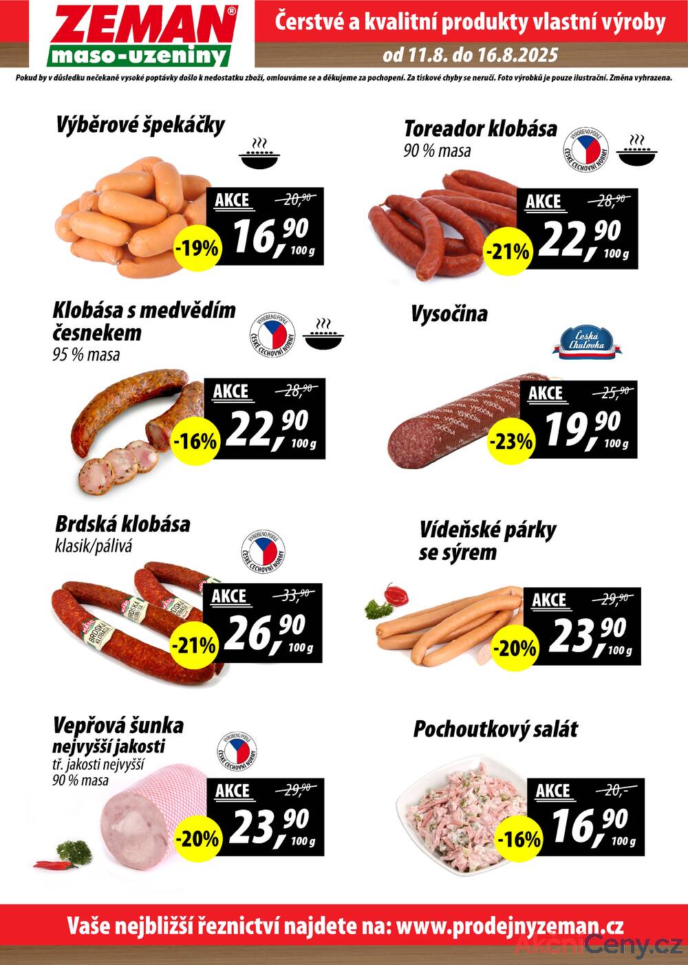 Leták ZEMAN maso-uzeniny - ZEMAN maso-uzeniny akční leták pro vybrané prodejny první skupiny od 11.8. do 16.8.2025 - strana 2 Leták ZEMAN maso-uzeniny - ZEMAN maso-uzeniny akční leták pro vybrané prodejny první skupiny od 11.8. do 16.8.2025 - strana 2