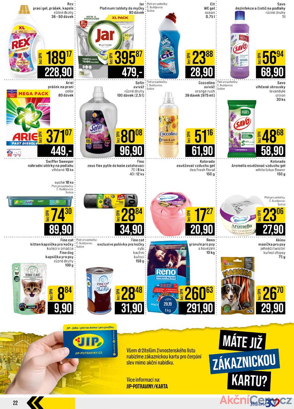 Leták JIP - JIP Cash & Carry České Budějovice, Most, Náchod, Polička, Sušice a Svoboda nad Úpou od 13.8. do 19.8.2025 - strana 22