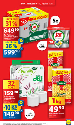 Lidl Čtvrtek od 11.9. do 14.9.2025