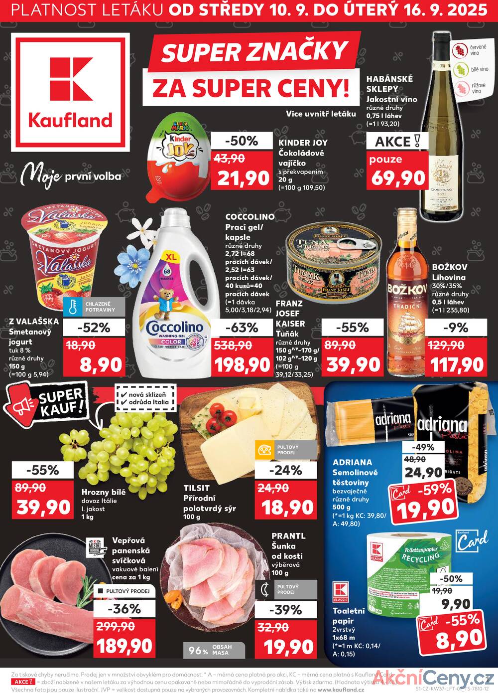Leták Kaufland - Kaufland 10.9. - 16.9. - Kaufland - Praha - Hloubětín - strana 1