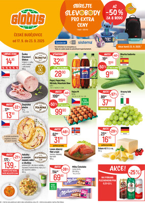 Leták Akční leták Globus 17.9. - 23.9.2025 - Globus České Budějovice