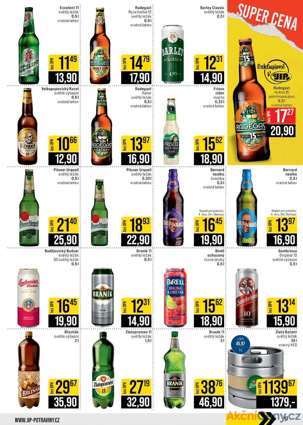 Leták JIP - JIP Cash & Carry Brno, Praha, Ostrava, Jilemnice, Pardubice, Ostrava, Karlovy Vary, Olomouc a Zlín od 17.9. do 23.9.2025 - strana 17