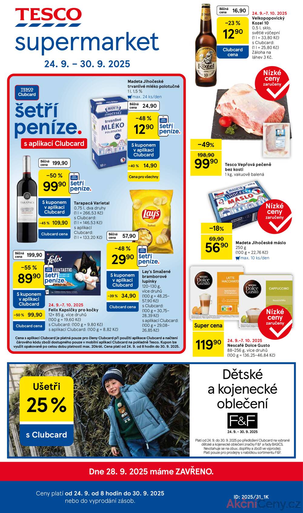 Leták Tesco - Tesco supermarkety od 24.9. do 30.9.2025 - strana 1