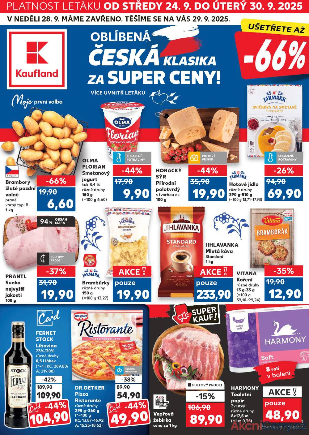 Leták Kaufland - Kaufland 24.9. - 30.9. - Kaufland Přerov (Želatovská) - strana 1