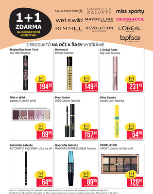 Teta drogerie 1+1 zdarma na dekorativní kosmetiku od 30.9. do 7.10.2025