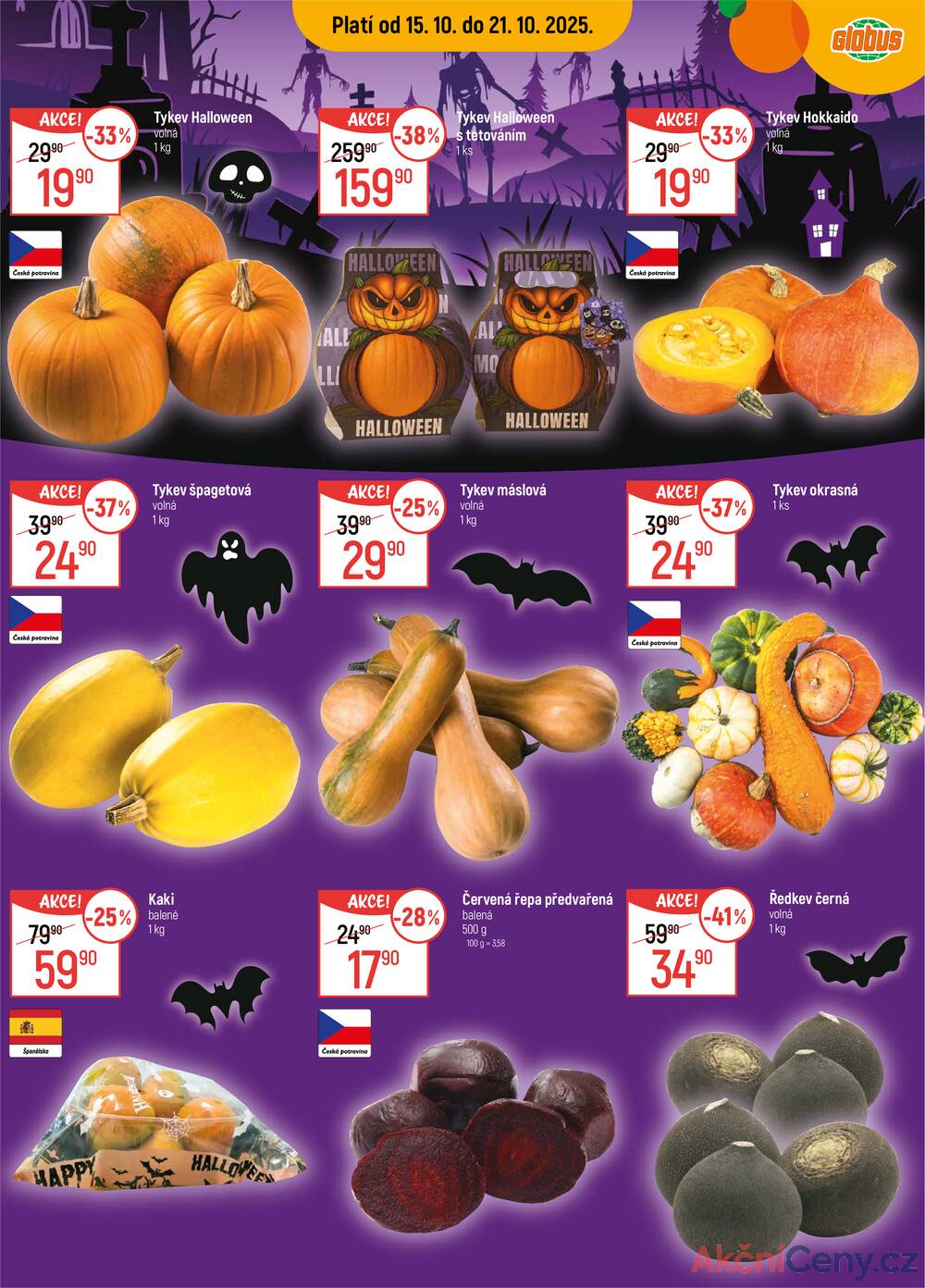 Leták Globus - Akční leták Globus 15.10. - 21.10.2025 - Globus Praha - Čakovice - strana 1