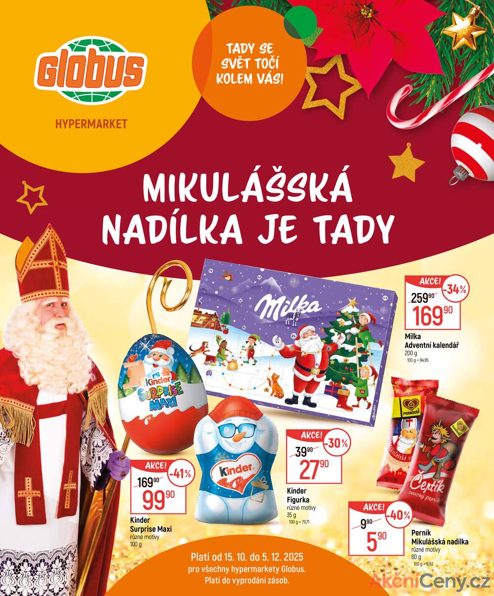 Leták Globus - Akční leták Globus 15.10. - 5.12.2025 - Globus České Budějovice - strana 1