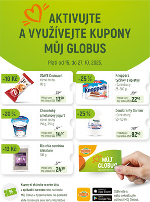Akční leták Globus 15.10. - 21.10.2025 - Globus České Budějovice