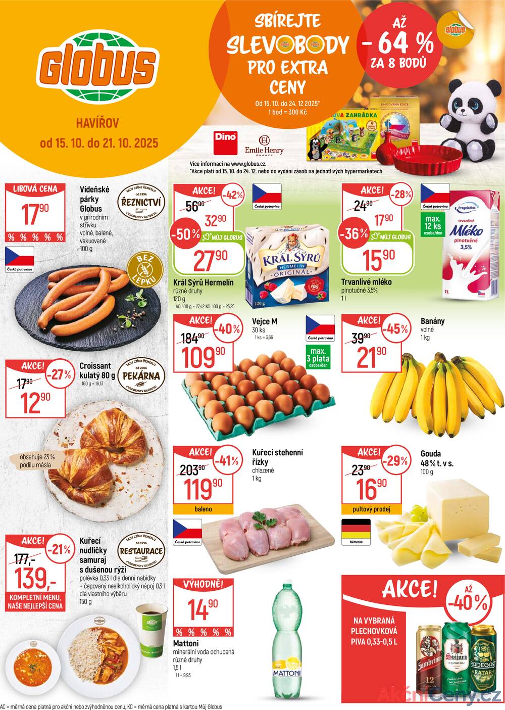 Leták Globus - Akční leták Globus 15.10. - 21.10.2025 - Globus Havířov - strana 1