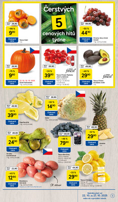 Tesco malé hypermarkety od 22.10. do 28.10.2025