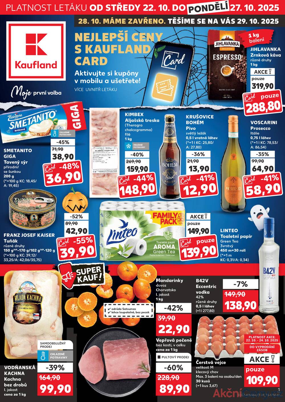 Leták Kaufland - Kaufland 22.10. - 27.10. - Kaufland Turnov Sobotecká - strana 1
