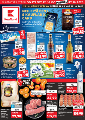 Leták Kaufland 22.10. - 27.10. - Kaufland - Prostějov (Olomoucká)
