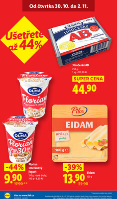 Lidl Čtvrtek od 30.10. do 2.11.2025