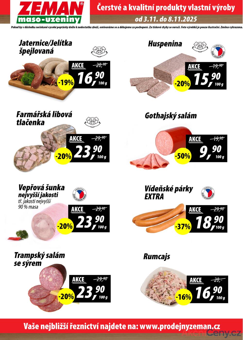 Leták ZEMAN maso-uzeniny
		  platný do 8.11.2025 - strana 2