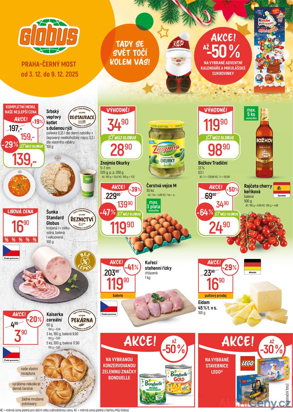 Leták Globus - Akční leták Globus 3.12. - 9.12.2025 - Globus Praha - Centrum Černý Most - strana 1