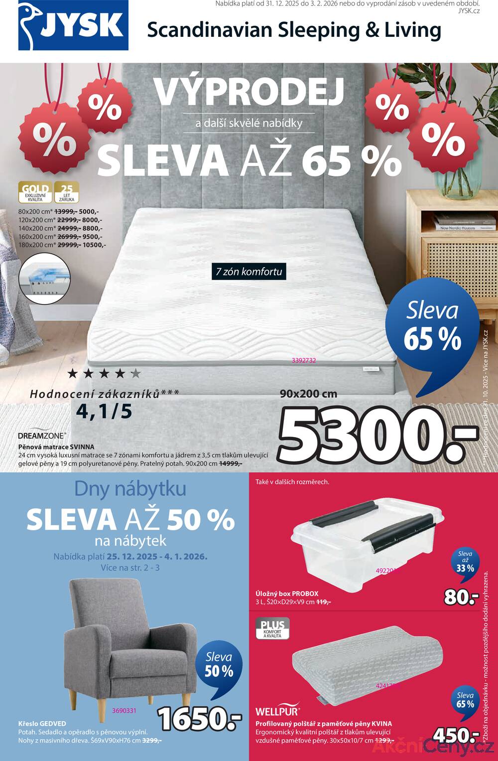 Leták Jysk - Jysk od 31.12. do 3.2.2026 - strana 1