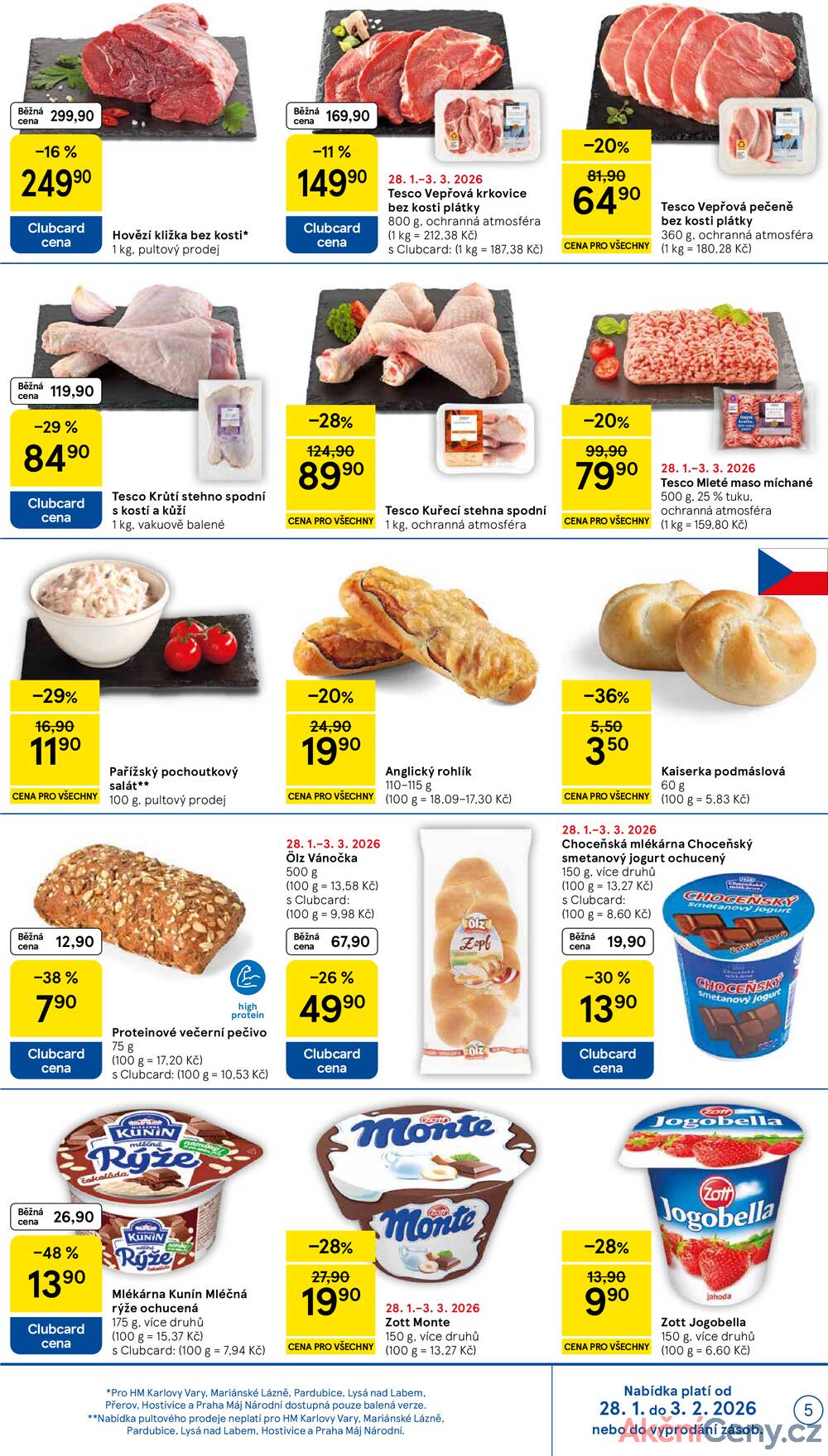 Tesco malé hypermarkety od 28.1. do 3.2.2026