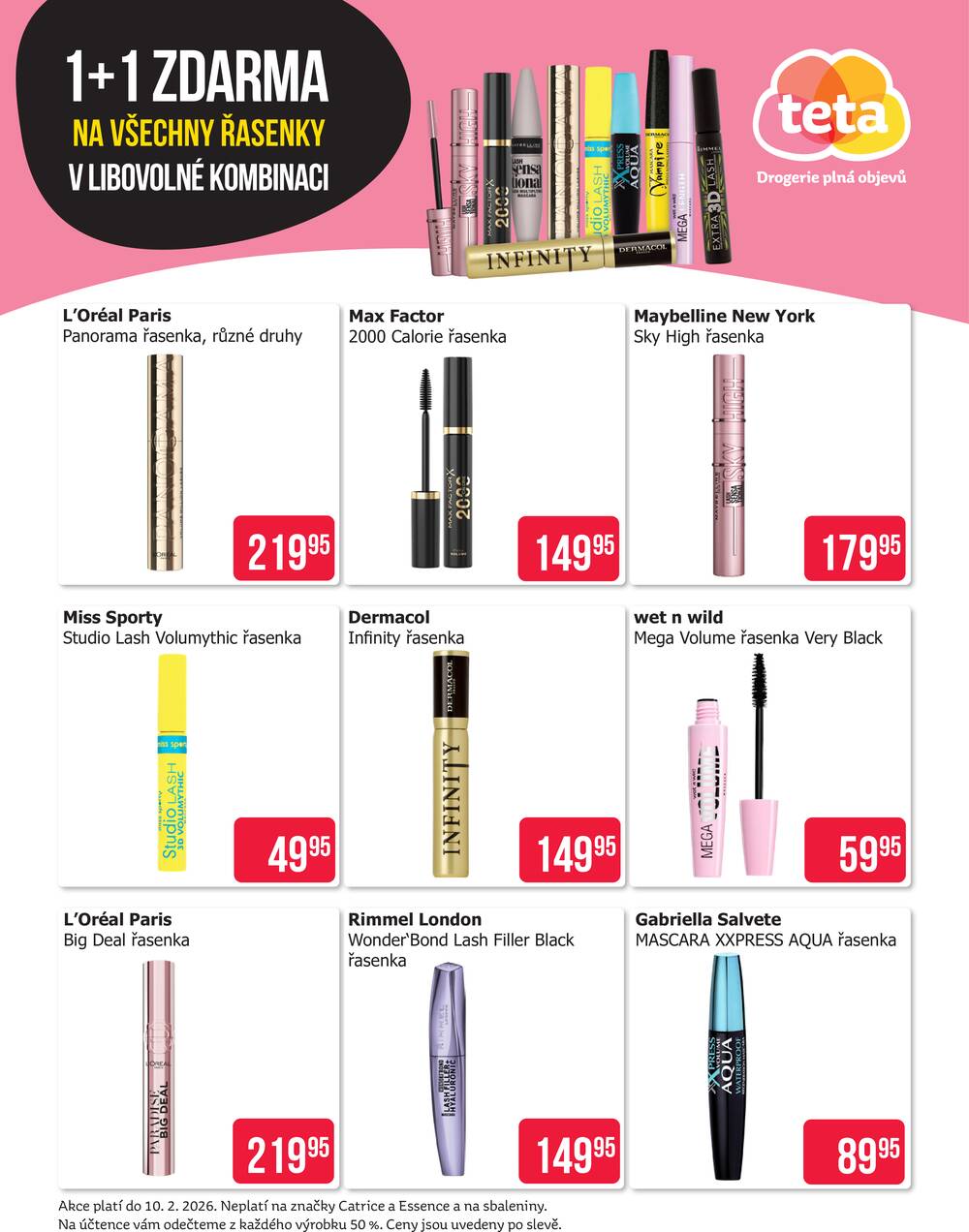 Teta drogerie řasenky od 29.1. do 10.2.2026