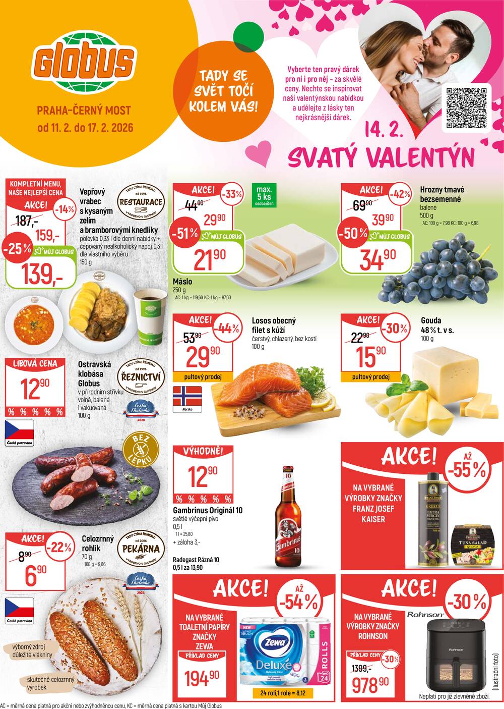 Leták Globus - Akční leták Globus 11.2. - 17.2.2026 - Globus Praha - Centrum Černý Most - strana 1 Leták Globus - Akční leták Globus 11.2. - 17.2.2026 - Globus Praha - Centrum Černý Most - strana 1