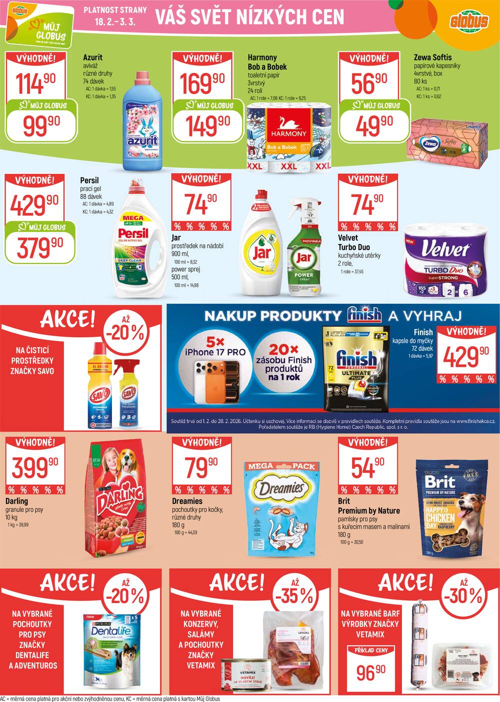 Akční leták Globus 18.2. - 24.2.2026 - Globus Praha - Čakovice