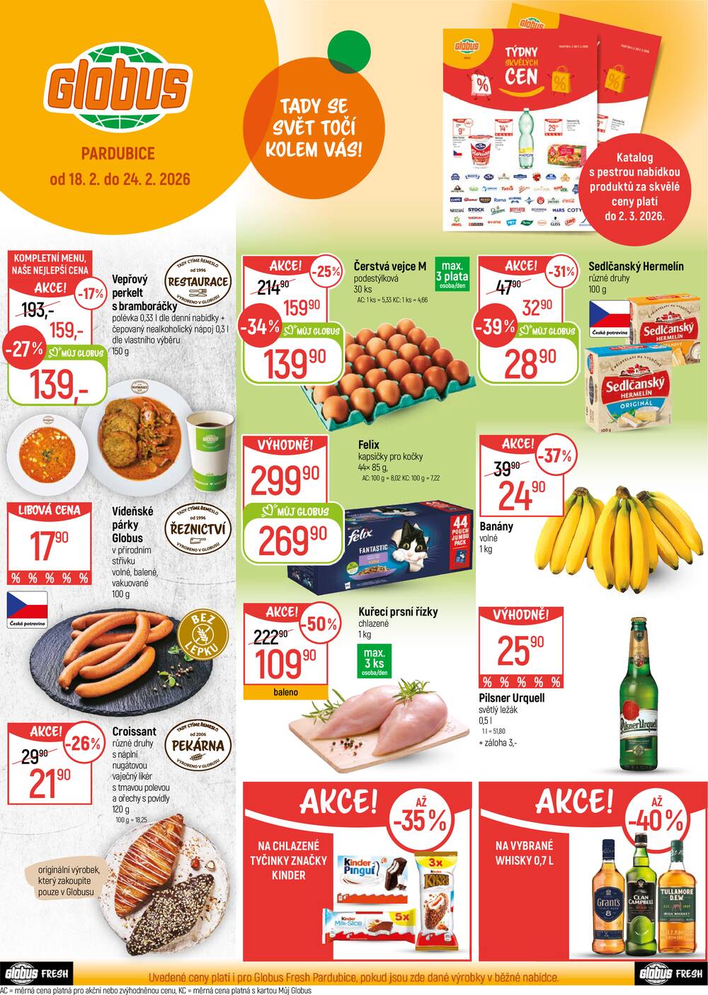 Leták Globus - Akční leták Globus 18.2. - 24.2.2026 - Globus Pardubice - strana 1