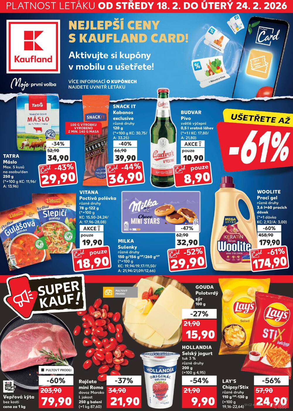 Leták Kaufland - Kaufland 18.2. - 24.2. - Kaufland - Otrokovice - strana 1