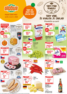 Leták Akční leták Globus 25.2. - 3.3.2026 - Globus Praha - Centrum Černý Most